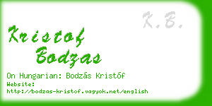 kristof bodzas business card