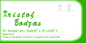 kristof bodzas business card